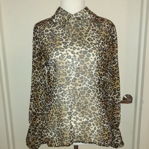 Leopard print silk blouse